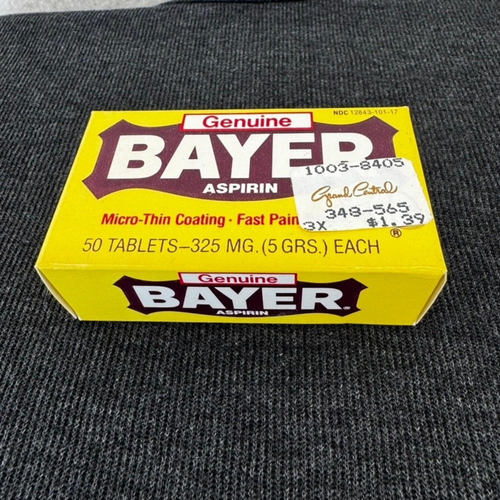 Vintage 1989 Bayer Aspirin 50 Tablets 325mg Collectible Pharmaceutical SEALED